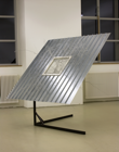 „Bau und Kunst”, 2010, 200x210x200cm, galvanized steel sheet, metal wire, colored wood
