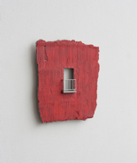 „Rotes Fragment”,2015, 25.5 x23.2x2.3cm, plastic, brass, color, multiple 5